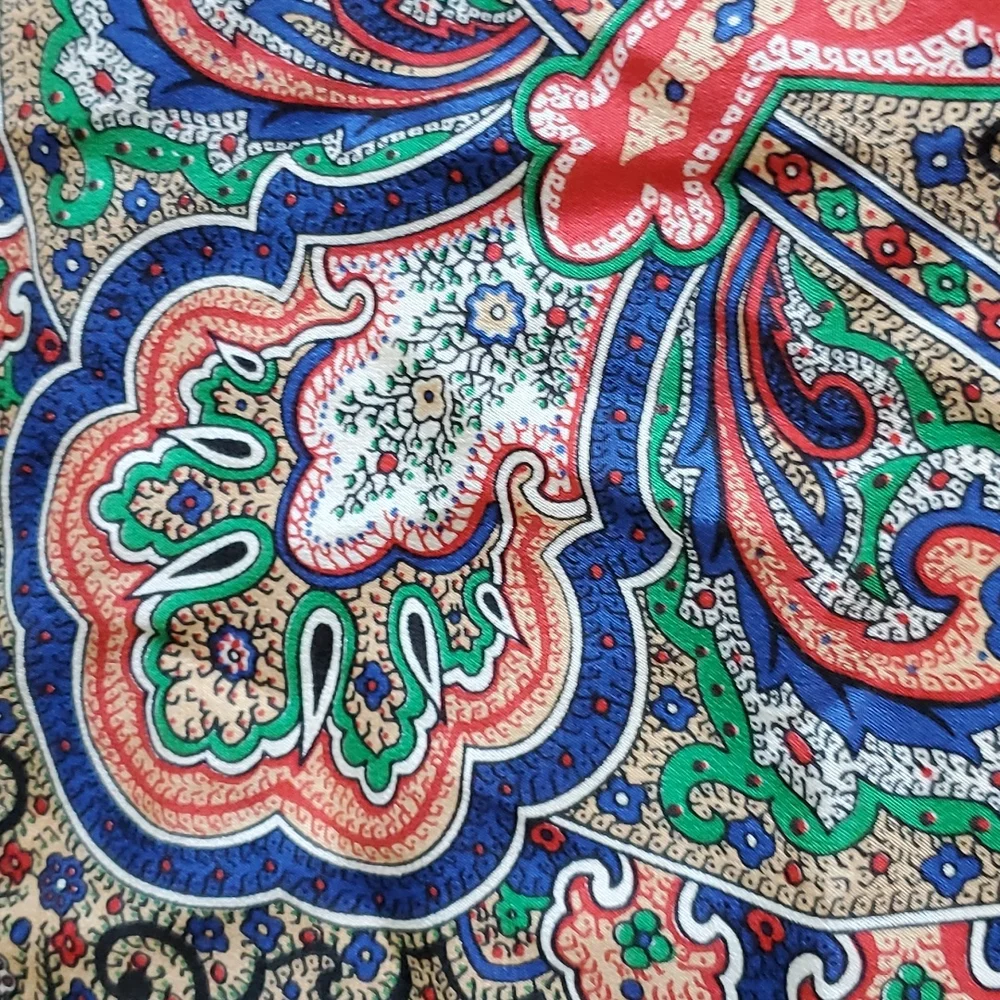 Vintage square silk paisley scarf